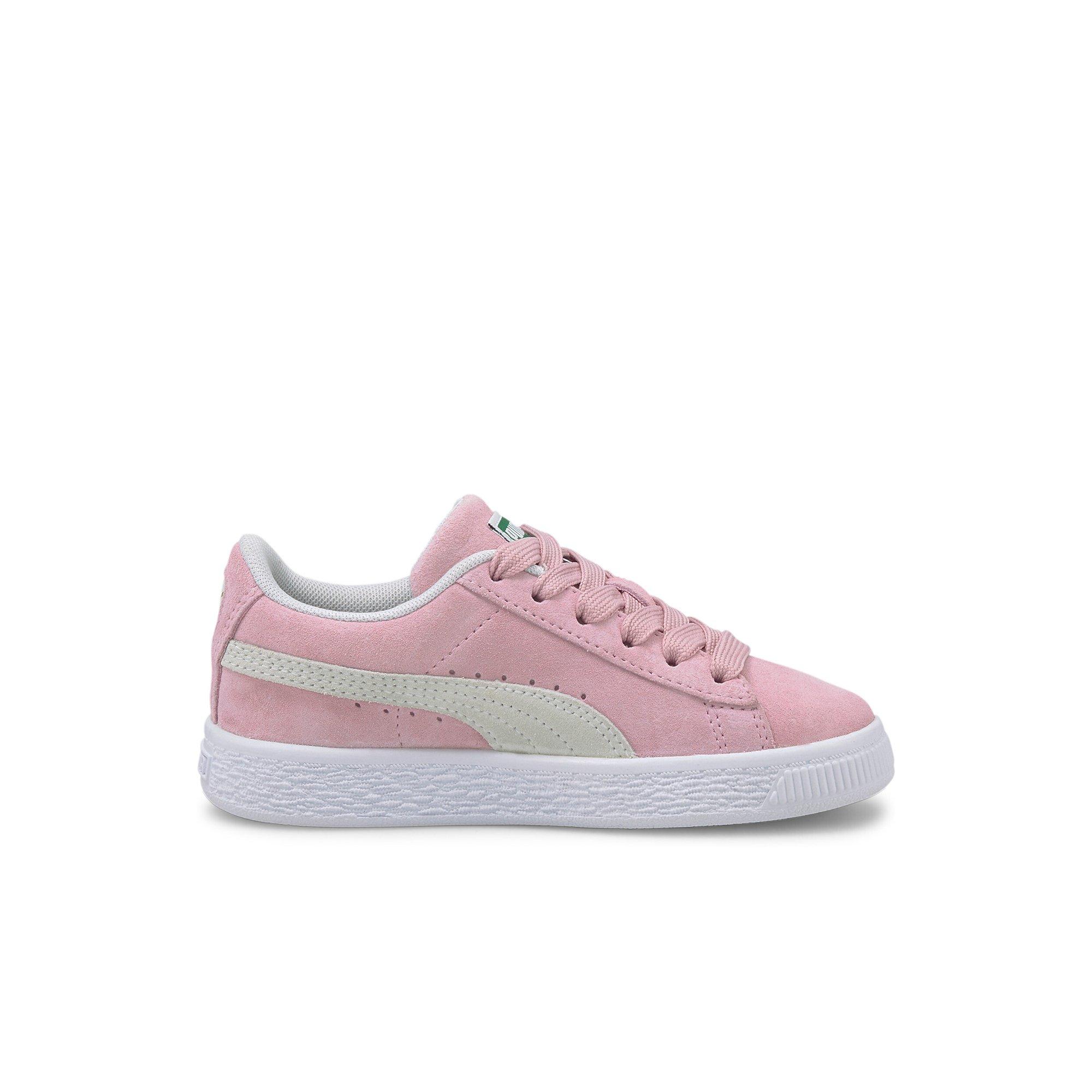 Puma Suede Classic XXI Pink Lady White Preschool Girls Shoes Size 11